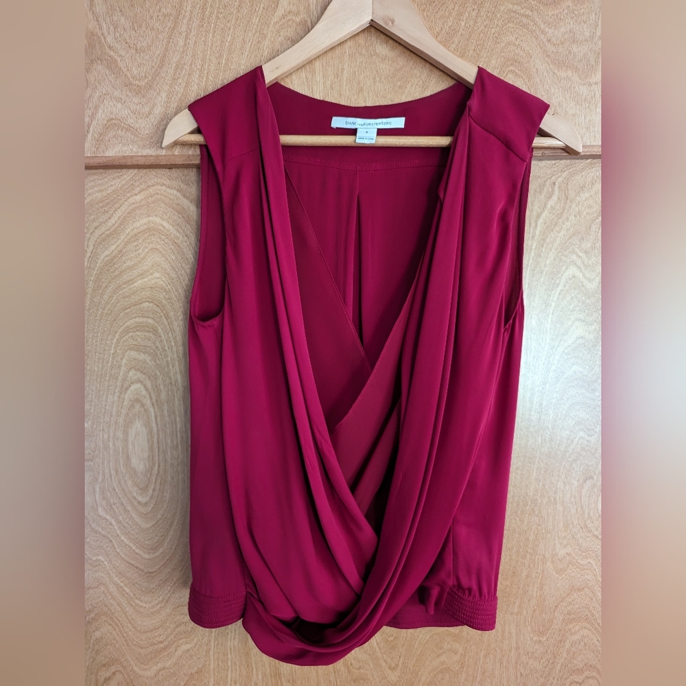 Diane Von Furstenberg  Silk Wrap Top